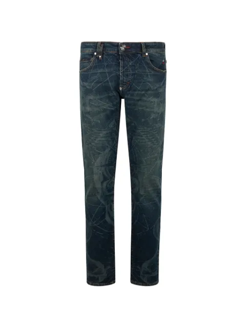 Philipp Plein printed straight-leg jeans Blue SAFCMDT4275PDE004N
