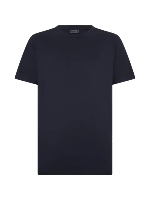 Billionaire round-neck logo-embroidered T-shirt Blue BAFCMTK8954BTE014N