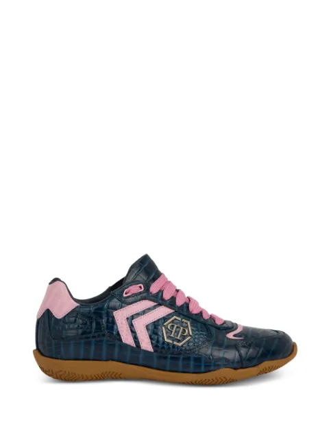 Philipp Plein PIT-STOP croc-print logo low-top sneakers Blue SAFSUSC0907PLE010N