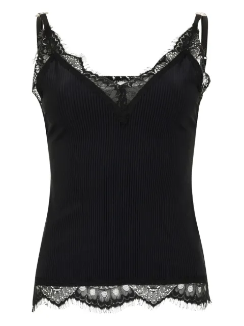 Philipp Plein lace ribbing tank top Black SAFCWTK3881PTE003N