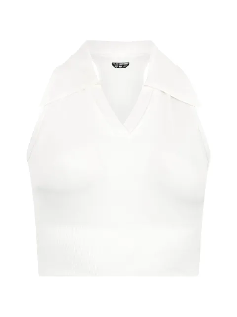 Plein Sport polo-neck cropped top White SAFCWTK3920STE003N