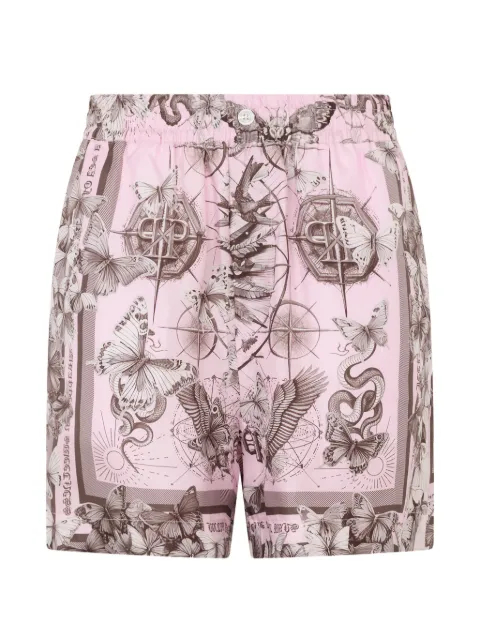 Philipp Plein butterfly-print shorts Pink SAFCWRT1664PTE104N