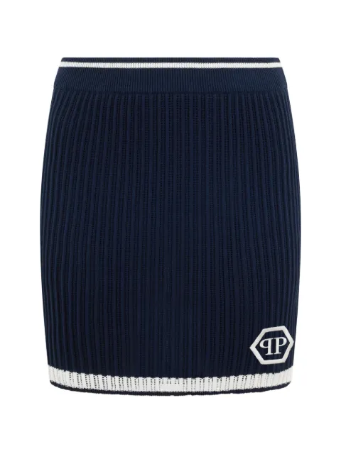 Philipp Plein mini logo-detail skirt Blue SAFCWKV0088PKN002N