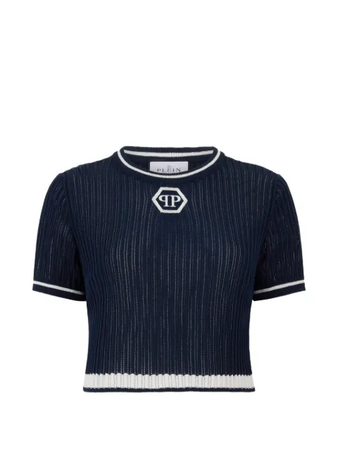 Philipp Plein logo-detail T-shirt Blue SAFCWKK0305PKN002N
