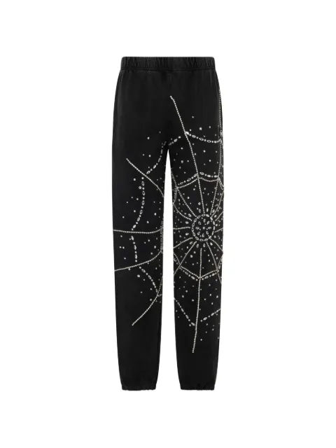 Philipp Plein spiderweb strass joggers Black SAFCWJT2191PTE004N