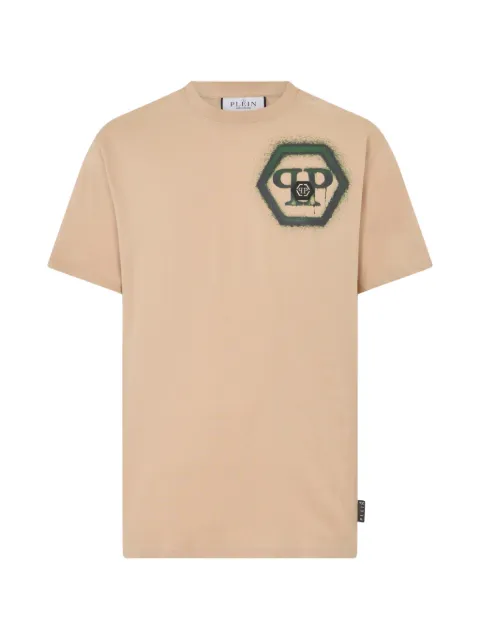 Philipp Plein hexagon crew-neck T-shirt Neutrals SAFCMTK8890PJY002N