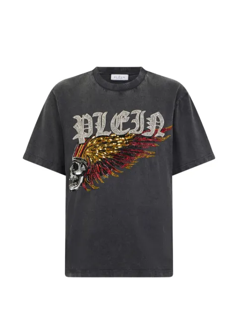 Philipp Plein skull-print round-neck T-shirt Grey SAFCMTK8753PJY002N