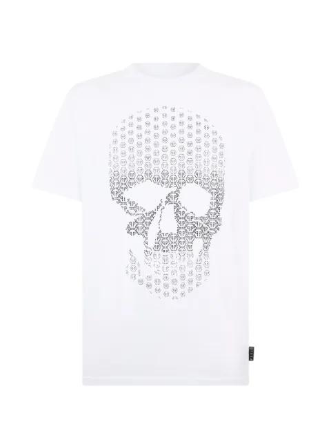 Philipp Plein round-neck skull-detail T-shirt White SAFCMTK8686PJY002N