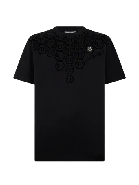 Philipp Plein logo-pattern t-shirt Black SAFCMTK8682PJY002N