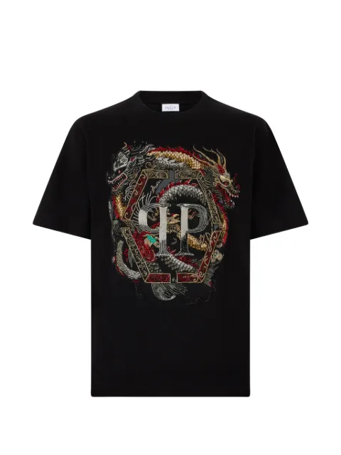 Philipp Plein round neck T-shirt dragon Black SAFCMTK8404PJY002N