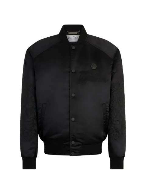 Philipp Plein rear-embroidered bomber jacket Black SAFCMRB2872PTE003N