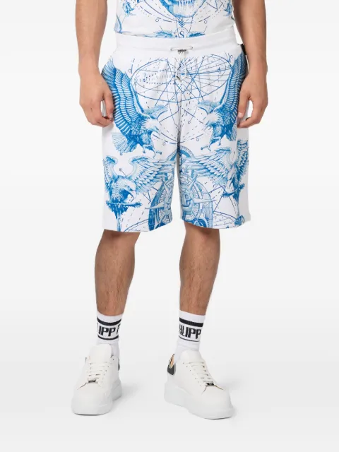 Philipp Plein elastic-waistband shorts White SAFCMJT2757PTE180N