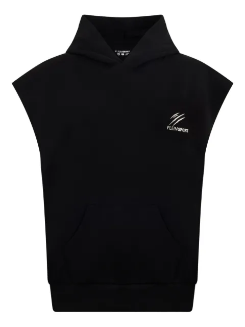Plein Sport logo-detail sleeveless hoodie Black SAFCMJC0116STE003N