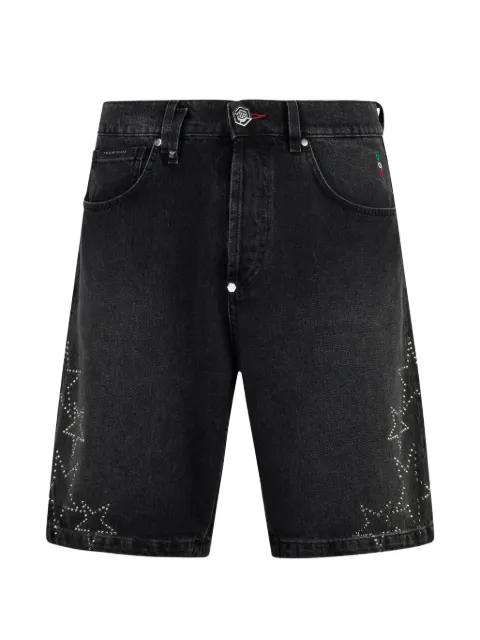 Philipp Plein stars denim shorts Black SAFCMDT4273PDE004N