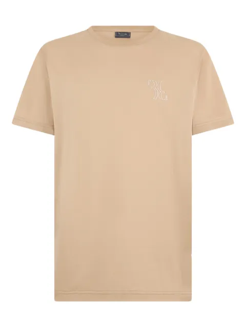 Billionaire round-neck logo-embroidered T-shirt Neutrals BAFCMTK8336BTE014N