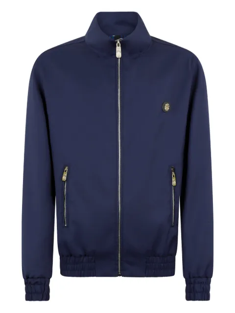 Billionaire zip-up badge wool jacket Blue BAFCMJB3965BTE025N
