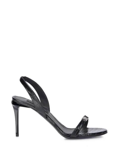 Philipp Plein croco-print hexagon-logo sandals Black SAFSWSA0763PLE010N