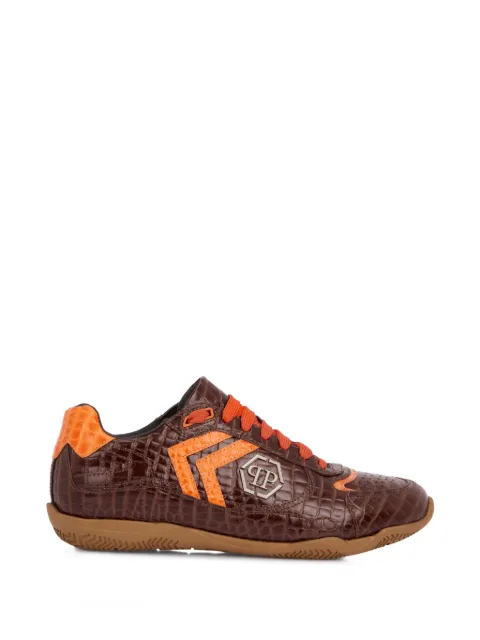 Philipp Plein PIT-$TOP croc-print logo low-top sneakers Brown SAFSUSC0907PLE010N
