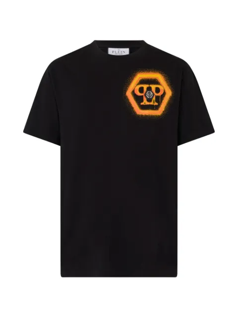 Philipp Plein round neck T-shirt spray Hexagon Black SAFCMTK8890PJY002N