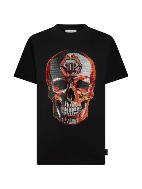 Philipp Plein rhinestone-skull T-shirt Black SAFCMTK8877PJY002N