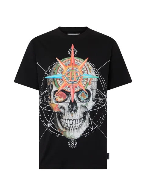 Philipp Plein Wind Rose Skull graphic T-shirt Black SAFCMTK8866PJY002N