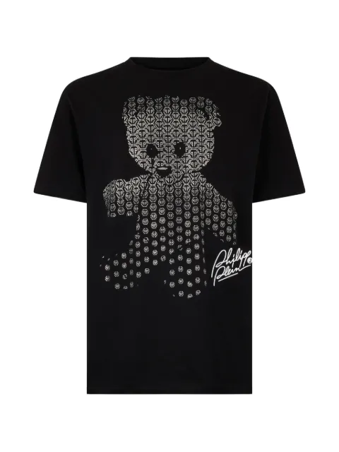 Philipp Plein rhinestone-teddy T-shirt Black SAFCMTK8684PJY002N