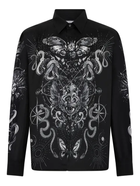 Philipp Plein printed silk shirt Black SAFCMRP2547PTE104N