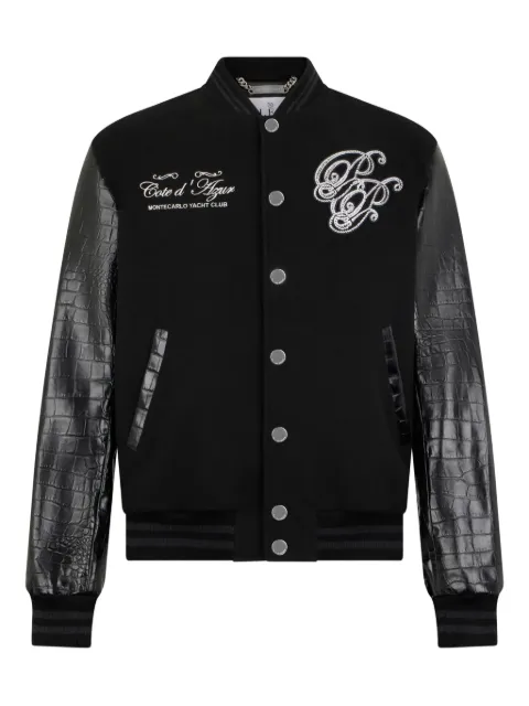 Philipp Plein black bomber jacket Black SAFCMRB3012PLE131N
