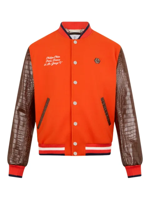Philipp Plein logo-detail bomber jacket Orange SAFCMRB3005PLE131N