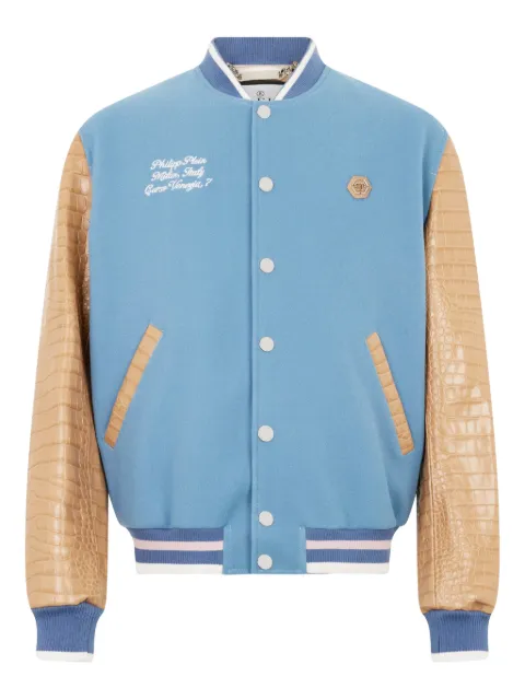 Philipp Plein blue bomber jacket Blue SAFCMRB3004PLE131N