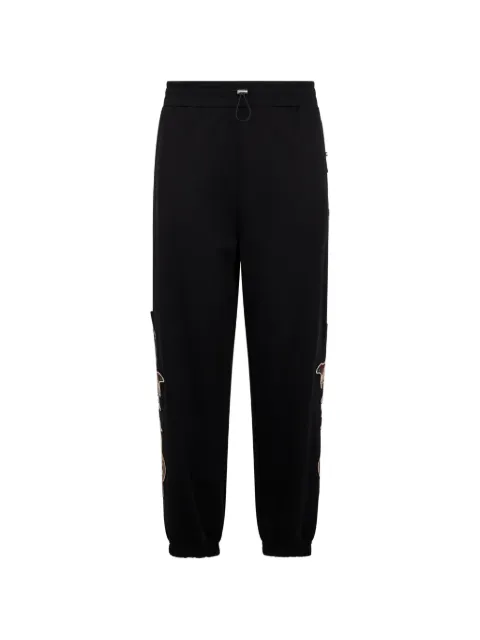 Philipp Plein embroidery-patches track pants Black SAFCMJT2743PTE180N