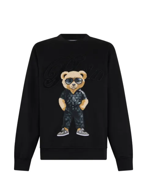 Philipp Plein teddy-embroidery sweatshirt Black SAFCMJO1448PTE180N