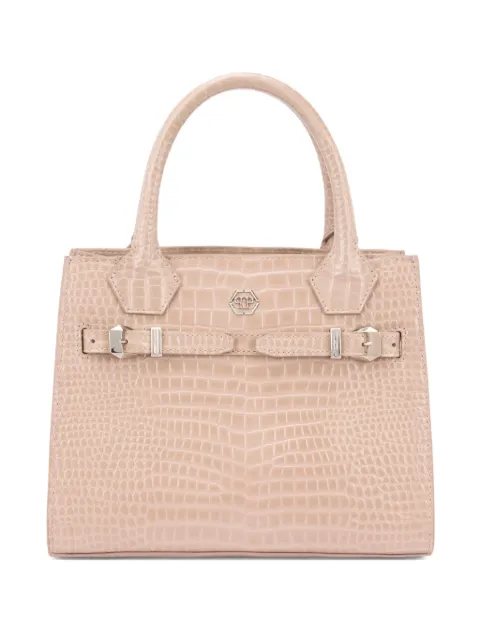 Philipp Plein small crocodile-printed tote bag Neutrals SAFAWBA2187PLE010N