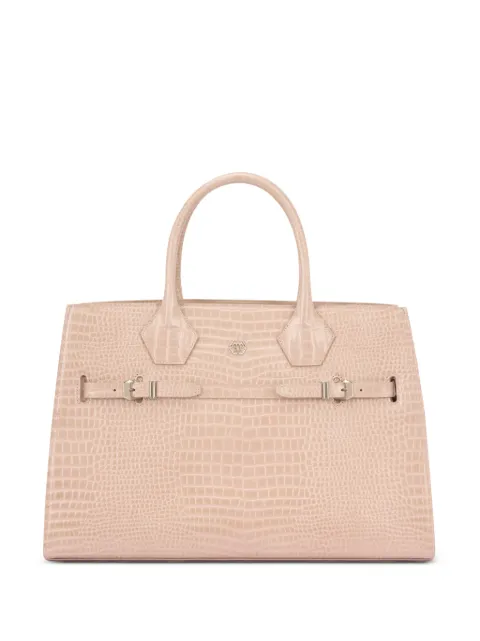 Philipp Plein crocodile-effect tote bag Neutrals SAFAWBA2186PLE010N