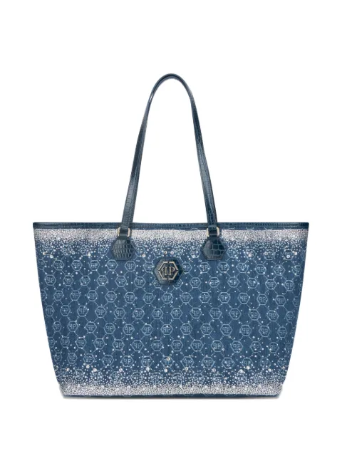 Philipp Plein logo-detail tote bag Blue SAFAWBA2184PDE004N