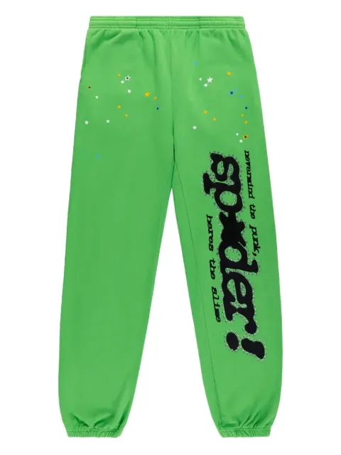 SP5DER Punk V2 Rhinestone track pants Green SP5DER197