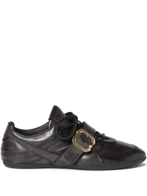 Miu Miu Gymnasium leather sneakers Black 5E549EFA005537