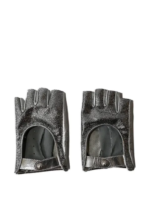CHANEL Pre-Owned leather gloves Silver DPBT8898