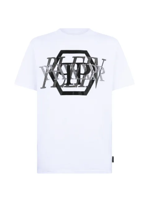 Philipp Plein logo round-neck T-shirt White SAFCMTK8899PJY002N
