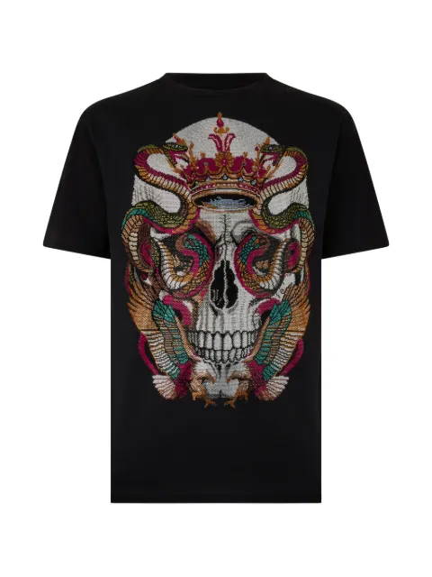 Philipp Plein rhinestone-pattern T-shirt Black SAFCMTK8901PJY002N