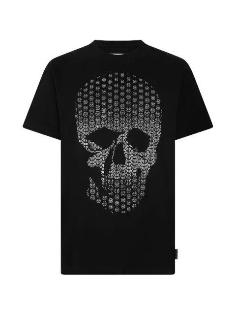Philipp Plein rhinestone-skull T-shirt Black SAFCMTK8686PJY002N