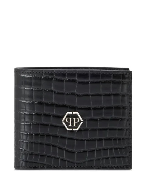 Philipp Plein logo-detail leather wallet Black SAFAMVG0547PLE010N