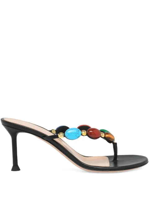 Gianvito Rossi 70mm Shanti embellished heeled sandals Black G1523070RICXCN