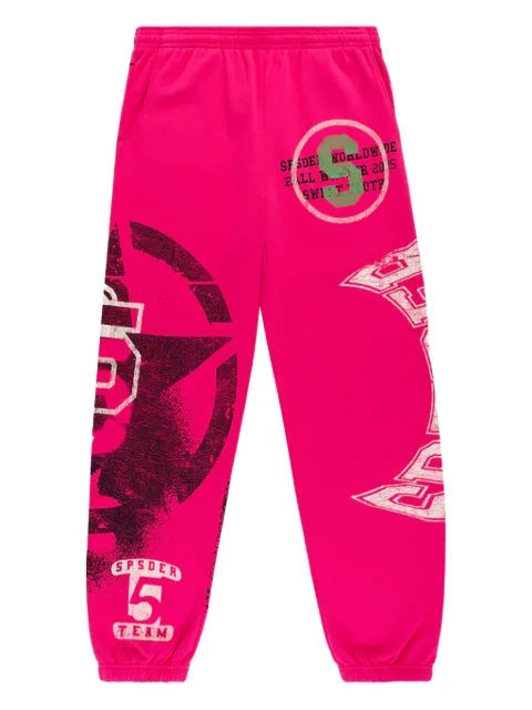 SP5DER Stencil track pants Pink SP5DER194