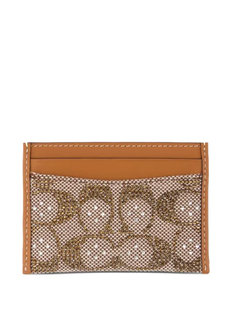 Coach crystal signature essential card holder Brown CCD08