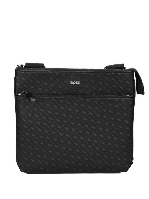 BOSS monogram envelope bag with foil-embossed logo Black 50552631