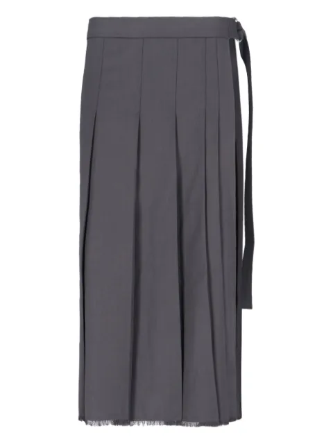 LVIR pleated fringed midi skirt Grey 154901