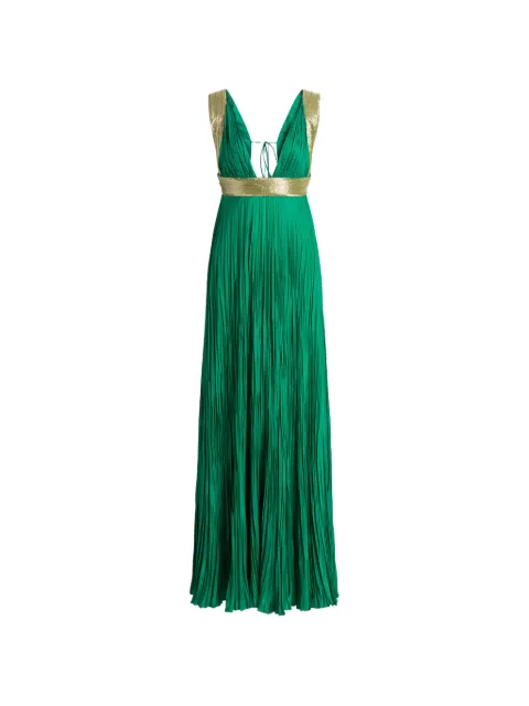Alberta Ferretti pleated maxi dress Green AEF261M04500116