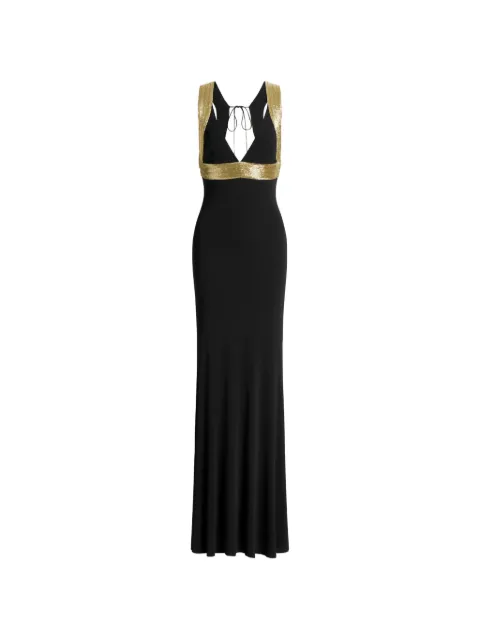 Alberta Ferretti V-neck maxi dress Black AEF261M04600124