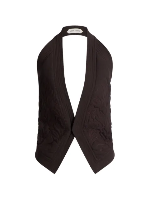 Alberta Ferretti quilted halterneck waistcoat Brown AEF261M10050132